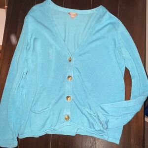J. Jill Blue Cardigan Sweater